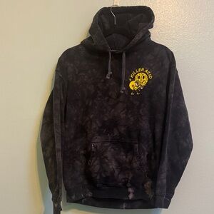 Killer Acid Black Tie-Dye Hoodie with Yellow Logo